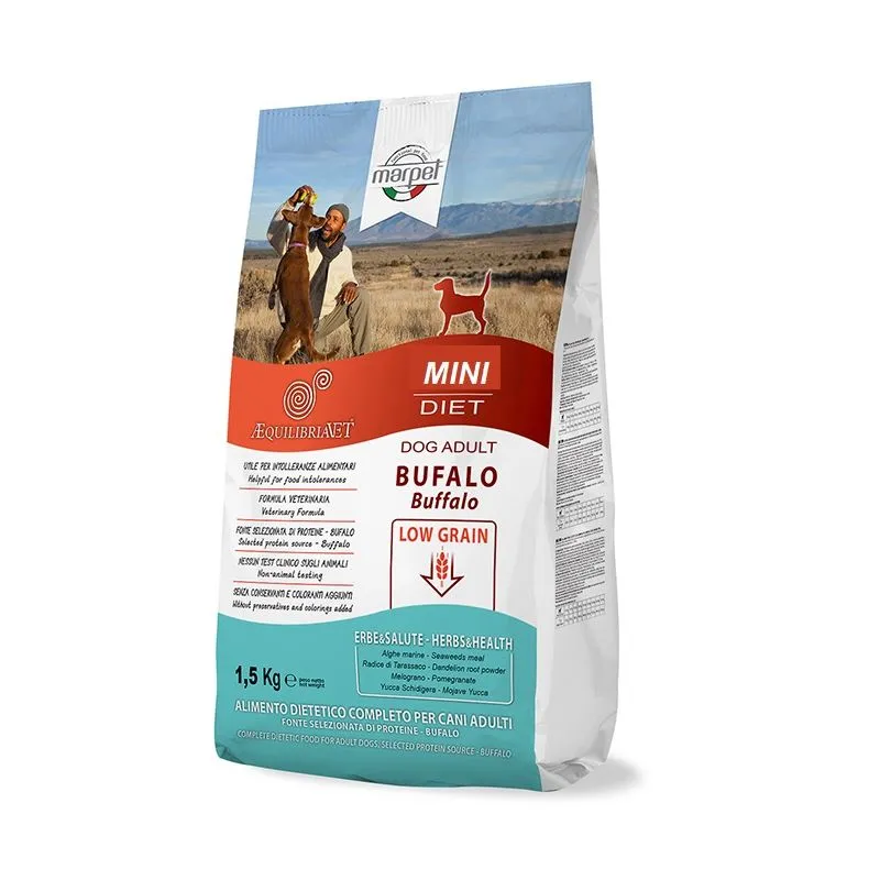 Equilibria Adult Mini Bufalo 1,5kg Crocchette Cane Low Grain 3 Equilibria Adult Mini Bufalo 1,5kg Crocchette Cane Low Grain