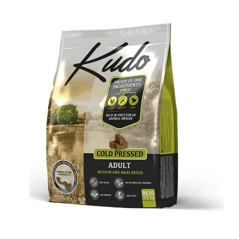 Kudo Adult Pollo 7,5kg Medium Maxi Grain Free Pressato A Freddo Per Cani 3 Kudo Adult Pollo 7,5kg Medium Maxi Grain Free Pressato A Freddo Per Cani