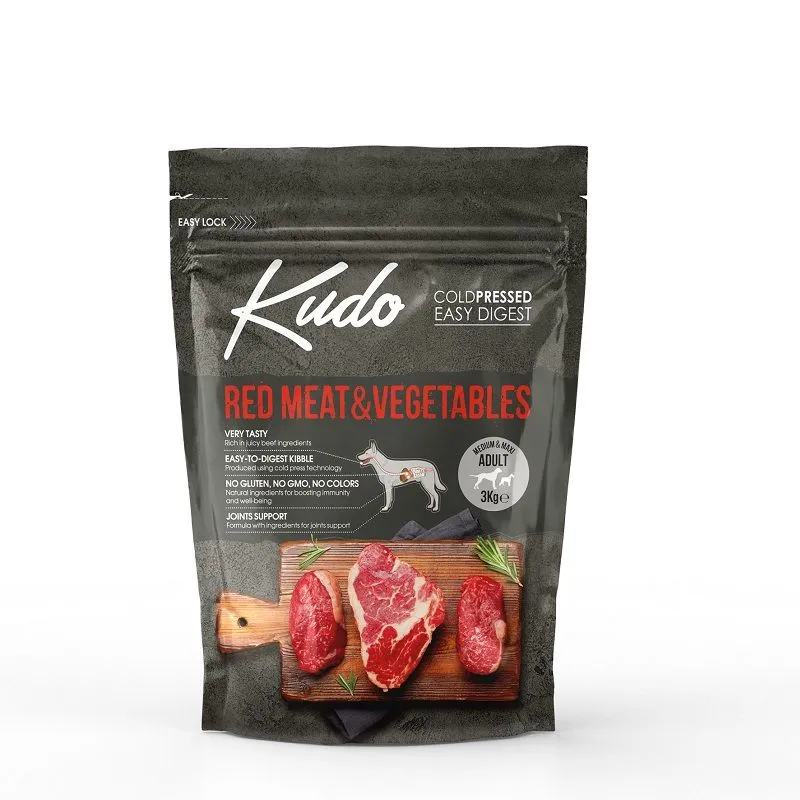 Kudo Adult Red Meat Manzo E Maiale 3kg Medium Maxi Pressato A Freddo Per Cani 3 Kudo Adult Red Meat Manzo E Maiale 3kg Medium Maxi Pressato A Freddo Per Cani