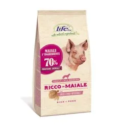 Life PetCare Life Dog Ricco In Maiale 12kg ULTIMI PEZZI Crocchette Cane