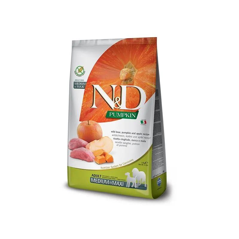 N&D - Natural & Delicious N&D Adult Cinghiale, Zucca E Mela Medium Maxi Grain Free Crocchette Cane 3 N&D - Natural & Delicious N&D Adult Cinghiale, Zucca E Mela Medium Maxi Grain Free Crocchette Cane