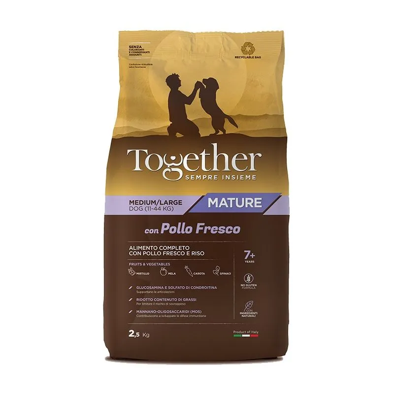 Together! Together Mature Pollo Fresco E Riso Medium Large Crocchette Cane Senior 3 Together! Together Mature Pollo Fresco E Riso Medium Large Crocchette Cane Senior